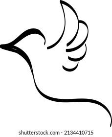 Holy Spirit Line Art Design for print or use as poster, card, flyer, Tattoo or T Shirt