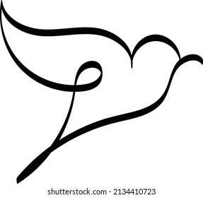 Holy Spirit Line Art Design for print or use as poster, card, flyer, Tattoo or T Shirt