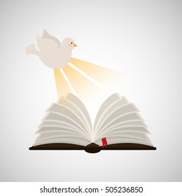 holy spirit open bible icon religion design vector illustration
