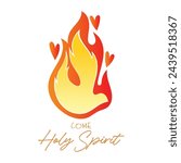 Holy Spirit Pentecost Sunday vector greetings. 