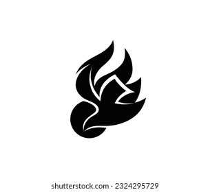 Logotipo de incendio de silueta de espíritu sagrado, diseño de vectores de arte 