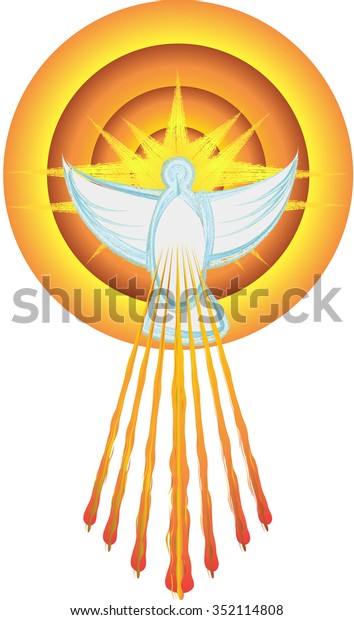 Symbole De L Esprit Saint Colombe Avec Image Vectorielle De Stock Libre De Droits