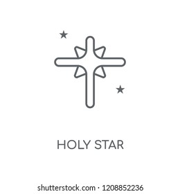 Holy star linear icon. Holy star concept stroke symbol design. Thin graphic elements vector illustration, outline pattern on a white background, eps 10.