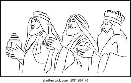 the holy three kings visiting Jesus