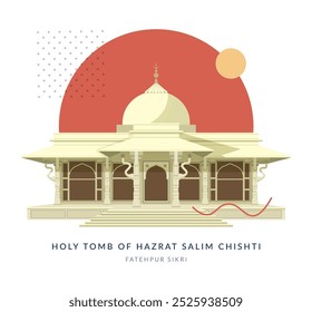 Heiliges Grab von Hazrat Salim Chishti - Fatehpur Sikri, Uttar Pradesh - Stockillustration als EPS 10 Datei