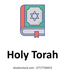 Icono del Vector de la Torá sagrada que puede modificar o editar fácilmente
