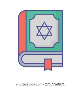 Icono del Vector de la Torá sagrada que puede modificar o editar fácilmente
