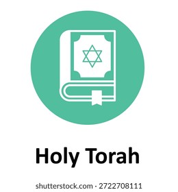 Icono del Vector de la Torá sagrada que puede modificar o editar fácilmente
