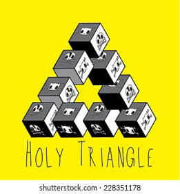 Holy Triangle. skulls & cats