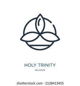 holy trinity thin line icon. trinity, faith linear icons from religion concept isolated outline sign. Vector illustration symbol element for web design and apps.