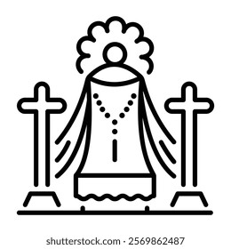 Holy veil icon in linear style 