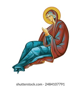 The Holy Virgin Mary in Byzantine style isolated