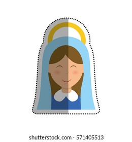 Holy virgin mary cartoon icon vector illustration graphic design