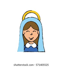 Holy virgin mary cartoon icon vector illustration graphic design