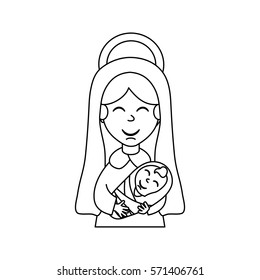 Holy Virgin Mary cartoon icon vector illustration graphic design