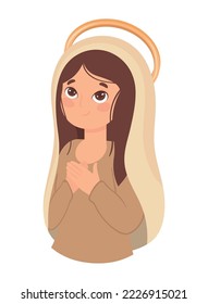 holy virgin mary icon isolated
