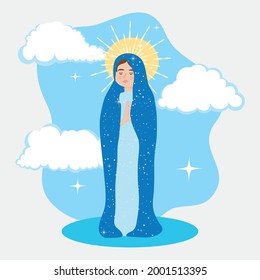 Holy Virgin Mary illustration design