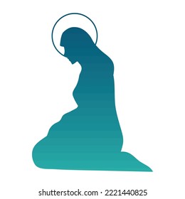 holy virgin mary nativity silhouette icon