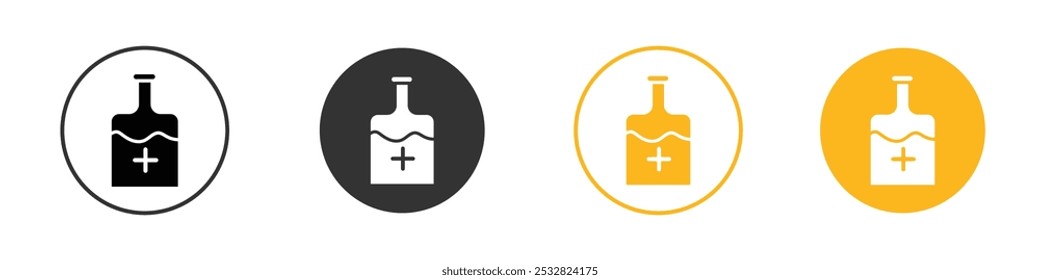 holy water bottle icon black and white vector outline sign