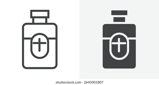 holy water bottle icon Outline vector sign