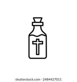holy water bottle icon vector set collection for web