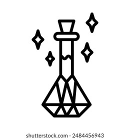 holy water bottle linear logo mark in black and white