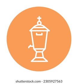Holy water bowl line color icon. Isolated vector element. Outline pictogram for web page, mobile app, promo