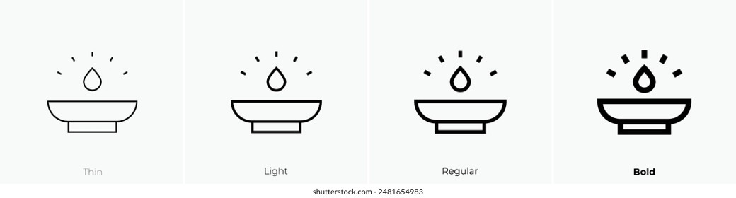 holy water icon. Thin, Light Regular And Bold style design isolated on white background