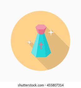 Holy water icon, Vector flat long shadow design. Halloween concept.