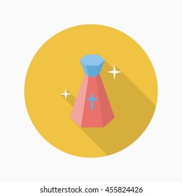Holy water icon, Vector flat long shadow design. Halloween concept.