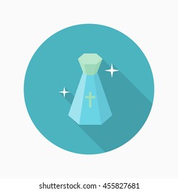 Holy water icon, Vector flat long shadow design. Halloween concept.