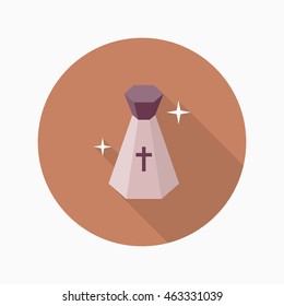 Holy water icon, Vector flat long shadow design. Halloween concept.