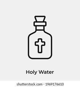 holy water icon vector. Linear style sign for mobile concept and web design. holy water symbol illustration. Pixel vector graphics - Vector.
