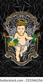 heilige Unkraut cupid Vektorgrafik für T-Shirt