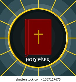 Holy week banner with a bible. Vector illustration design