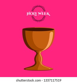Holy week banner with a chalice. Vector illustration design