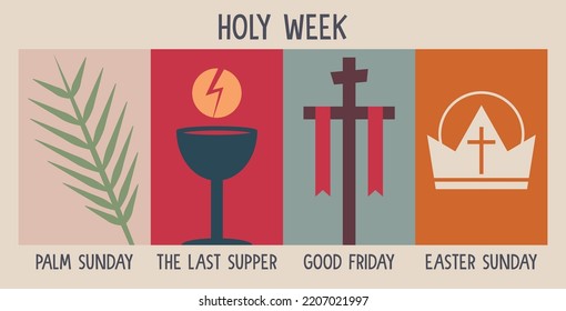 Holy Week Banner. Graphics Illustration for Holy Week. 