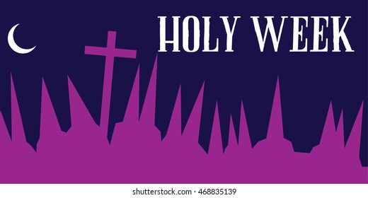 Holy week banner. Vector.