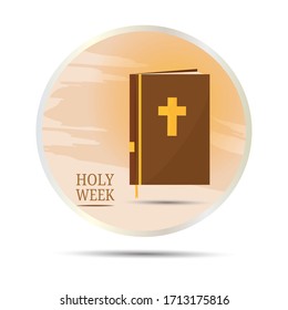 Holy week button wiht a bible - Vector