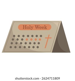 Holy Week calendar reminder. Vector illustration