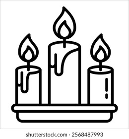 Holy Week Candles Icon Element For Design