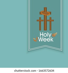 Holy week card with a crosses - Vector