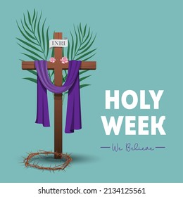 Holy week catholic tradition icon vector illustration