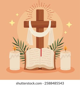 Holy Week Concept Flat Style