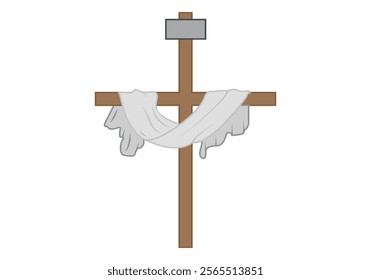Holy Week cross with blanket or sheet