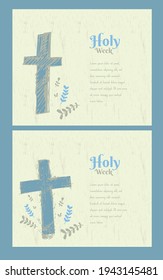 Holy Week. Cross. Crucifixion. Vector Illustration Design.