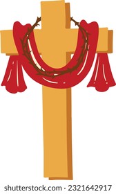 Kreuz gezeichnete Illustration der Heiligen Woche