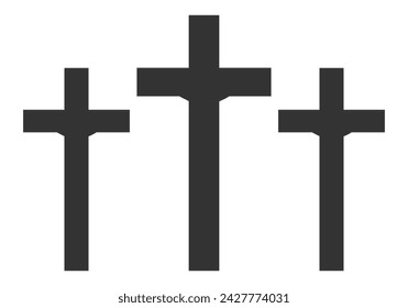 Holy week crosses black icon.