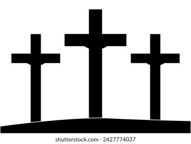 Holy week crosses black icon.