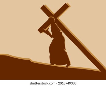 Holy week, the day of the crucifixion of Christ. Jesus carries a cross